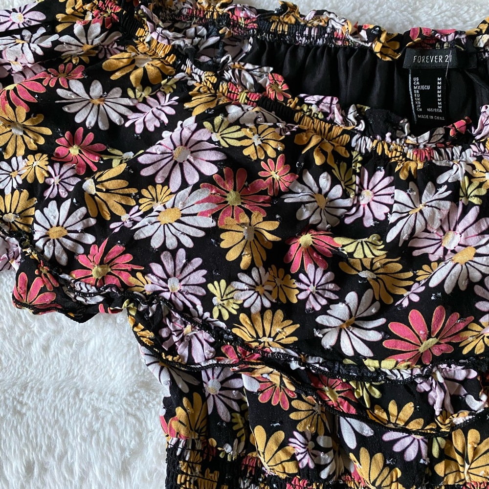 Forever 21 Floral Women's dress - Black, Pink, Yellow